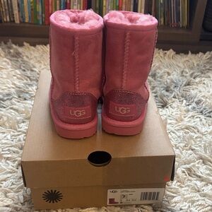UGG Little girls Sparkly Pink Boots- size 7 (toddler size)